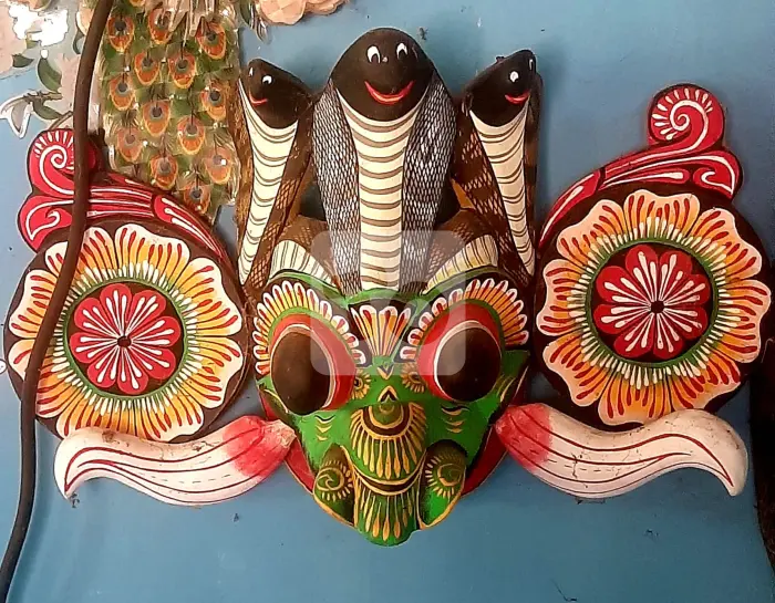 Traditional Wooden Masks Online - Sri Lankan traditional, handmade Wooden Yakkha Raaksha wooden Masks