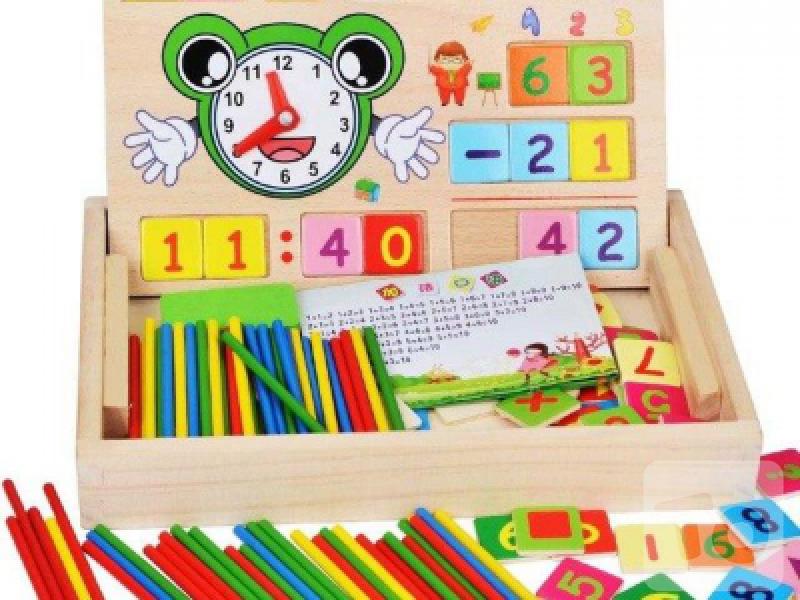 Webby Wooden Computation Operation Study Box for Basic Math Calculations for Kids, Multicolor