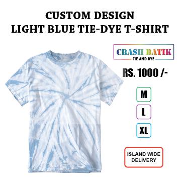Custom Design Light Blue Tie-Dye T-Shirt Online in Sri Lanka