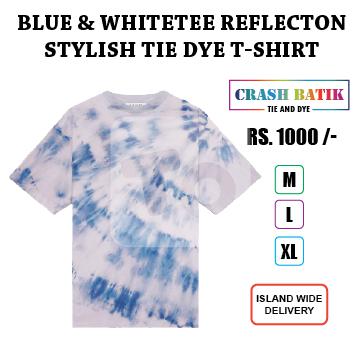 Blue & white Tee Reflecton Stylish Tie Dye T-Shirt