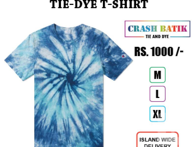 Custom Style Blue and white Tie-Dye T-Shirt