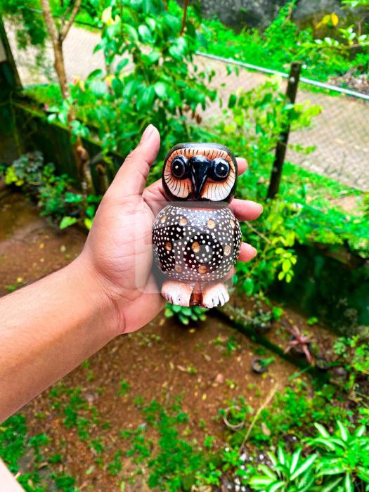 Wood Owl Statue set 3 type of sizes Animal Sculpture Ornament, Hand Craft Home Accessories