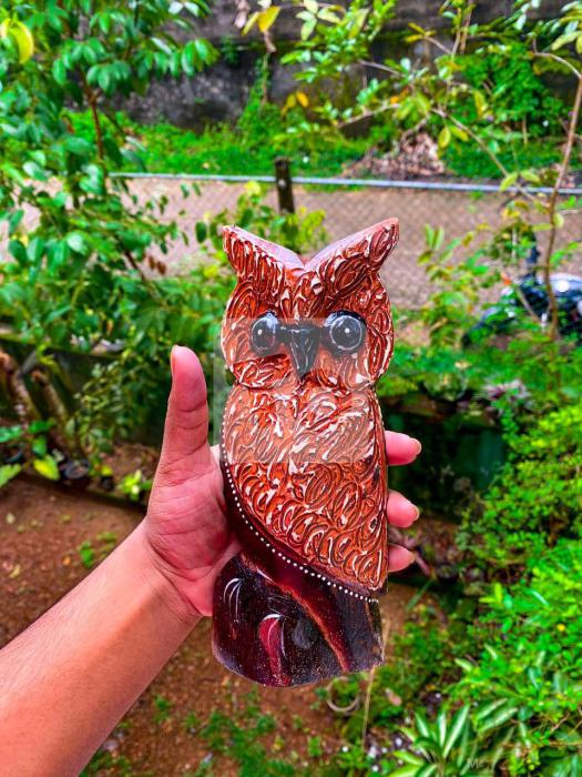  Wood Owl Statue set 3 type of sizes Animal Sculpture Ornament, Hand Craft Home Accessories