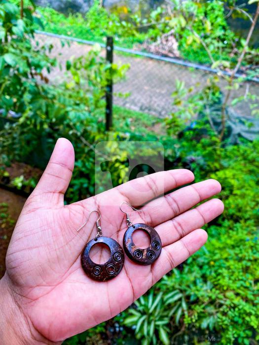 Hand Craft Coconut Shell Earrings Sri Lanka