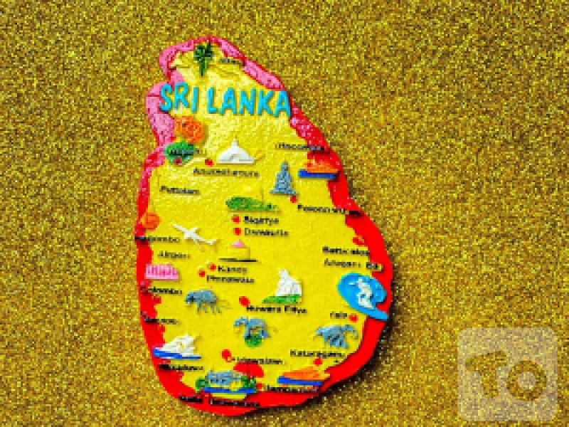 Sri lanka Iconic Map -  Tourism Ornament
