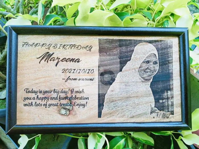 Laser Cut and Engraved wood finished Gifts online in sri lanka